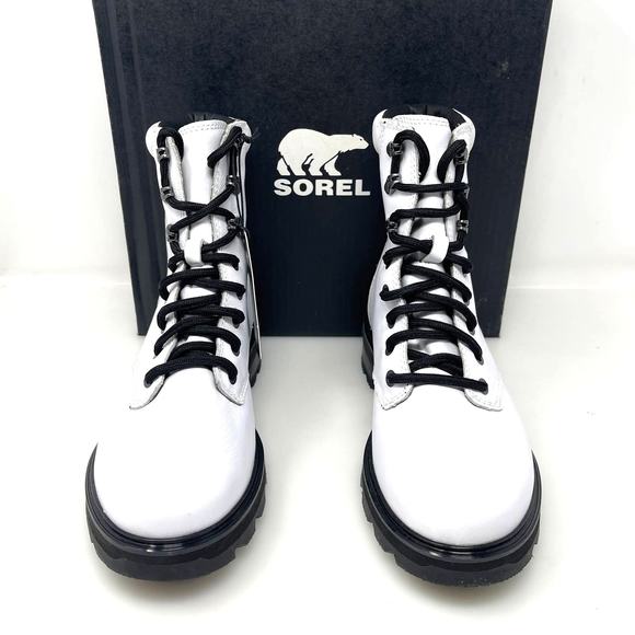 Sorel Lennox Waterproof Lace-Up‎ Boots White and Black Size 9 New Retail $190 - Picture 3 of 9